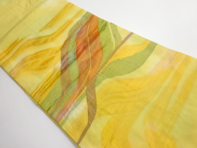 JAPANESE KIMONO / VINTAGE NAGOYA OBI / WOVEN ABSTRACT PATTERN